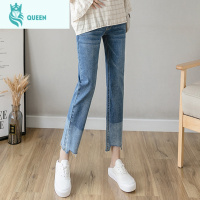 恋名媛孕妇裤子春秋薄款打底裤外穿时尚潮妈九分小个子春装孕妇裤牛仔裤孕妇裤子