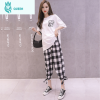 恋名媛孕妇裤春夏季外穿薄款时尚潮妈宽松九分小个子格子夏天装灯笼裤子孕妇裤子