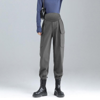 恋名媛孕妇裤子春秋外穿春装潮妈长裤春季潮流显瘦休闲孕妇工装裤孕晚期孕妇裤子