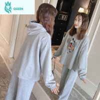 恋名媛孕妇春装套装时尚款洋气外出宽松连帽卫衣两件套秋冬棉休闲裤子孕妇裤子