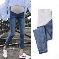 恋名媛孕妇裤子春秋款打底牛仔裤时尚薄款外穿九分小个子春装潮妈春夏装孕妇裤子