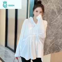 恋名媛孕妇白衬衫春款时尚孕妇衬衣遮肚子宽松上衣雪纺娃娃衫春夏款洋气孕妇上衣孕妇装