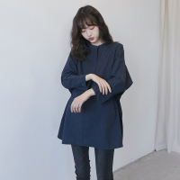 恋名媛孕妇衬衫春装中长款宽松白色上衣棉哺乳长袖孕妇衬衣职业装春秋孕妇上衣孕妇装