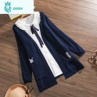 恋名媛孕妇针织衫毛衣外套上装春秋款孕妇装遮肚不显怀时尚款春装套装潮孕妇上衣