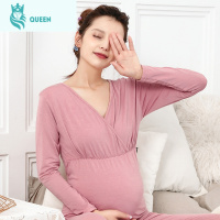 恋名媛孕妇哺乳衣月子喂奶上衣免穿文胸背心式秋衣喂奶服产后夏短月子服孕妇上衣孕妇装