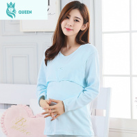 恋名媛孕妇秋衣单件上衣孕妇贴身秋衣棉 孕妇保暖内衣春夏棉月子服孕妇上衣孕妇装