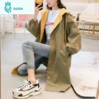 恋名媛孕妇春装2021新款韩版宽松风衣中长款上衣外穿长袖春秋款孕妇外套孕妇上衣孕妇装