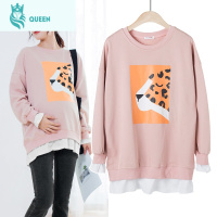 恋名媛孕妇套头卫衣春季 外穿 中长款女孕妇春秋款宽松卫衣长袖上衣春装孕妇上衣孕妇装