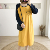 恋名媛孕妇两用哺乳连衣裙中长款哺乳睡裙春秋外出时尚喂奶哺乳衣辣妈款孕妇上衣孕妇装