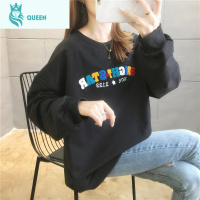 恋名媛孕妇套装春装外出时尚款潮辣妈个性上衣宽松托腹牛仔长裤子两件套孕妇上衣孕妇装