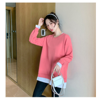 恋名媛孕妇春装上衣春秋款长袖遮肚子小个子卫衣洋气韩版网红套装时尚款孕妇上衣孕妇装