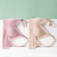 恋名媛哺乳内衣喂奶聚拢防下垂孕妇红色文胸套ra期棉舒适薄款孕产妇文胸