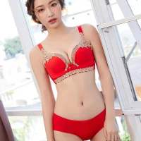 恋名媛孕妇结婚大红色本命年哺乳内衣内裤棉套装聚拢防下垂喂奶胸罩女