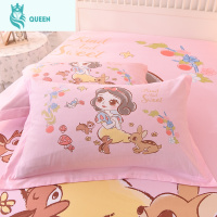 恋名媛卡通棉学生宿舍枕套一对装棉单人儿童枕头枕芯套48x74cm女孩
