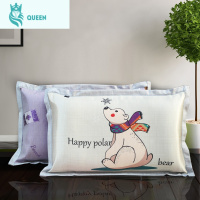 恋名媛[一对装]新品夏季冰丝枕套夏天凉席套枕芯套不含芯成人儿童枕套