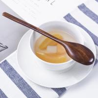 日式木勺直柄长柄大勺子吃饭勺汤匙家用调羹木质餐具实木勺子