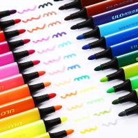 迪士尼初学者手绘小学生水彩笔36色套装三角杆大容量水彩笔彩色画笔儿童幼儿园宝宝绘画无毒可水洗彩笔