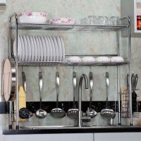50长单层[主架] 爱趣家不锈钢单双水沥水架厨房置物架用品水池收纳架碗碟盘子架