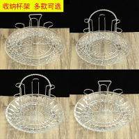 水杯挂架收纳玻璃杯子奶瓶沥水倒挂置物架铁艺茶杯架带沥水盘套装