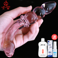 男用玻璃水晶仿真阳具女性后庭肛塞拉珠自慰棒 情趣性用品器具