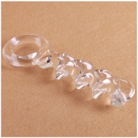 水晶阳具透明玻璃自慰器螺旋拉珠G点后庭冰火棒男女用情趣性用品