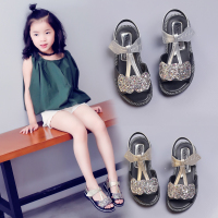 HKCP女童凉鞋2019新款夏季韩版儿童露趾凉鞋女童水钻公主鞋小中大童鞋