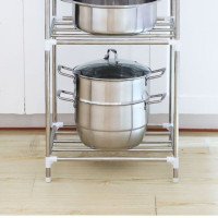 [送挂钩]多功能不锈钢厨房置物架收纳架锅架整理架多用架面盆架