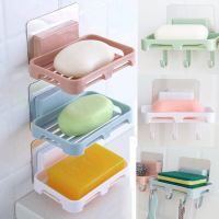 免打孔双层三层香皂盒子卫生间置物架沥水架肥皂盒虑水香皂盒