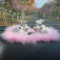 创意车载摆件车内饰品汽车中控台漂亮内饰可爱小鹿保平安车内用品 _323_810