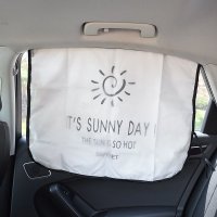 韩国卡通汽车遮阳帘车内遮阳挡窗帘防晒隔热自动伸缩遮光夏季车用