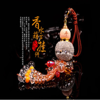 车载创意个性汽车镶钻葫芦香水瓶挂件车用带钻葫芦挂件空瓶