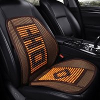 夏季透气木珠汽车坐垫竹片车载车用连体正副驾驶座单座片腰靠座垫 _484_54