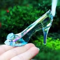 汽车水晶鞋挂件 圣诞情人节礼物 灰姑娘玻璃鞋后视镜吊坠车挂 水晶鞋车挂
