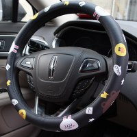 line布朗熊方向盘套卡通可爱女四季通用硅胶防滑汽车把套车饰