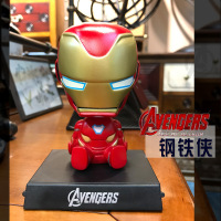 漫威复仇者联盟卡通蜘蛛侠灭霸钢铁侠摇头公仔汽车载车内饰品摆件