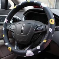 可爱卡通布朗熊可妮兔汽车方向盘套夏季四季男女通用硅胶防滑把套 布朗熊