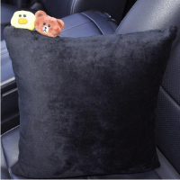 可爱卡通汽车头枕腰靠枕方向盘套LINE布朗熊可妮兔车载护肩内饰女