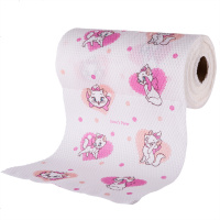 abay厨房无纺布一次性懒人抹布百洁布清洁擦手巾洗碗布卷状断点式毛巾 1卷-猫咪