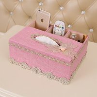 abay多功能纸巾盒抽纸盒遥控器收纳盒客厅餐巾纸盒简约家居纸抽盒家用 组合式芭提雅纸巾盒(粉色)