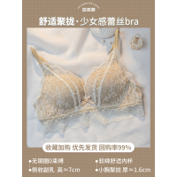 YUNWUXIN蕾丝内衣小胸聚拢无钢圈调整型防下垂多情猫女士性感惑文胸罩套装文胸套装