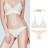 YUNWUXIN好奇小姐法式内衣女无钢圈夏季超薄款性感蕾丝胸罩三角杯文胸套装文胸套装