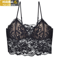 YUNWUXIN蕾丝法式美背文胸套装背心式性感内衣女无钢圈三角杯胸罩夏季薄款文胸套装