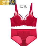 YUNWUXIN蝴蝶日记本命年内衣套装女牛年大红色结婚新娘大胸显小超薄款文胸文胸套装