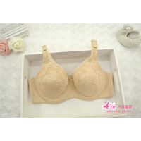 YUNWUXIN大胸女孩棉薄款文胸少女无海绵侧收有钢托聚拢胸罩胖妹妹内衣胸罩