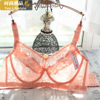 YUNWUXIN胸罩女大胸显小镂空大码文胸性感杯超薄透视内衣蕾丝聚拢透明骚胸罩