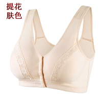 YUNWUXIN中年女文胸无钢圈 妈妈 舒适棉前扣中老年薄款透气内衣聚拢胸罩胸罩