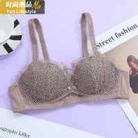 YUNWUXIN内衣女薄款无钢圈学生高中少女夏季蕾丝性感收副乳聚拢上托小胸罩胸罩