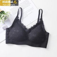 YUNWUXIN薄款泰国乳胶内衣蕾丝三排扣文胸吊带无钢圈聚拢睡眠运动胸罩胸罩