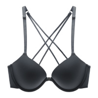 YUNWUXIN欧美背性感前扣文胸聚拢小胸内衣女士交叉挂脖细带光面胸罩薄杯款胸罩