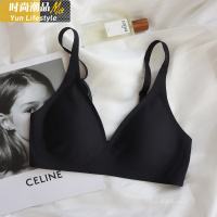 YUNWUXIN穿上就想回购~果冻条裸感无钢圈一片式内衣文胸薄款 大胸显小胸罩